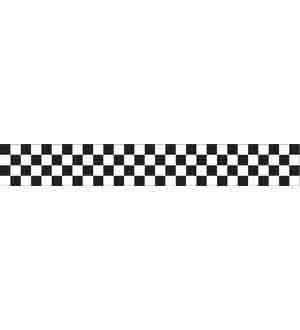 All Occasion Decor Printed Crepe Streamer Black and White Checker 1ct