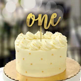 1st Happy Birthday Gold Mirror Cake Topper 1ct