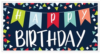 A Reason to Celebrate Horizontal Happy Birthday Sign Banner 1ct