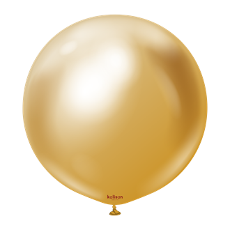 24 inch Kalisan Mirror Gold Latex Balloons 2ct