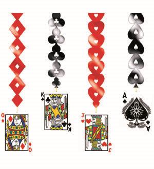 Casino Card Party Dangler Cutout 4ct