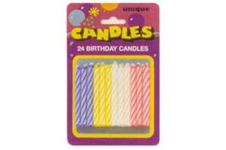 Birthday Candles Multi Spiral 24ct