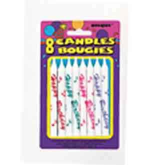 Birthday Printed Candle Assorted 8ct