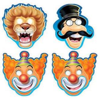 Big Top Circus Bday Masks 8ct