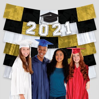 2021 Graduation Fringe Deco Backdrop with Cutouts
