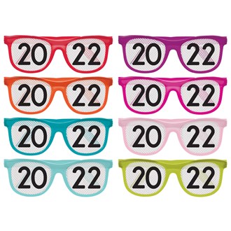 2022 New Years Printed Glasses Colorful Multipack 8ct.