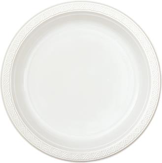 Bright White Plastic Plate (L) 8ct