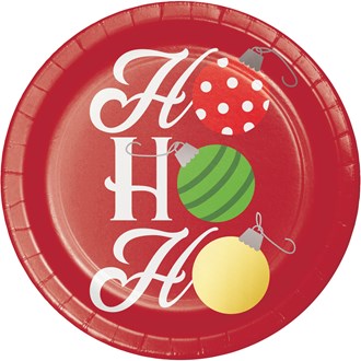 7in 8ct Foil Plate Ho-Ho-Ho