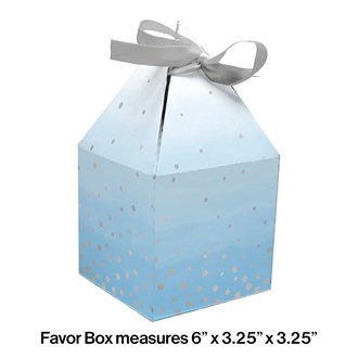 Blue Silver Celebration Favor Box 8ct