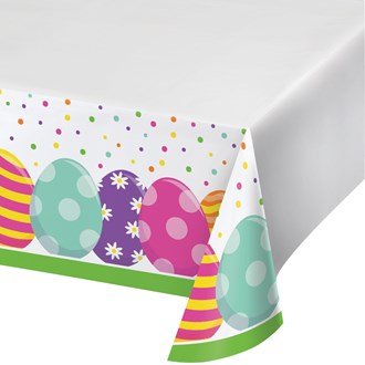 Bright Easter Eggs Paper Tablecover Border Print 54in x 102in 1ct