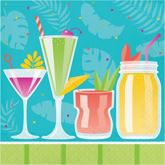Colorful Cocktails Luncheon Napkin 16ct