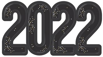 2022 Black Silver Gold Jumbo Confetti Cutout