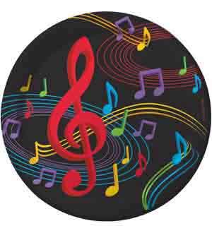 Dancing Music Notes Plate (L) 8ct