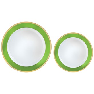 Border Plastic Plate Multipack Round Plates Kiwi 10.25 inch 7.5 inch 20ct 