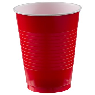 18oz Plastic Cup 50ct Apple Red