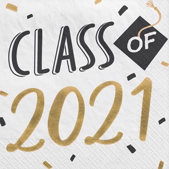 2021 Graduation Hats Off! Hot Stamp Luncheon Napkins