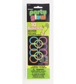 Glow 8 inch Bracelets - Assorted Colors, 10ct