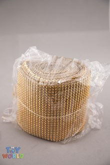 4.75in Diamond Ribbon 10yd/Roll - Gold