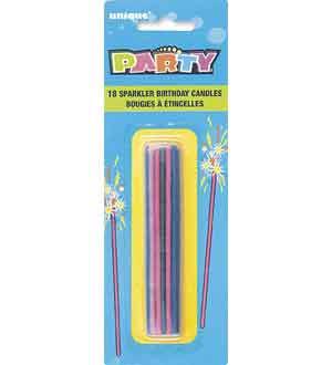 Assorted Color Sparkling Birthday Candles 18ct