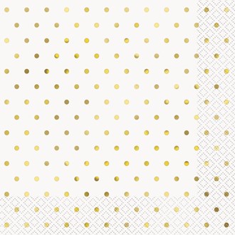 Elegant Gold Dots Large Napkin 16ct