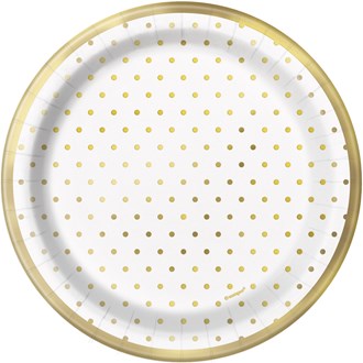 Elegant Gold Dots Small Plate 8ct