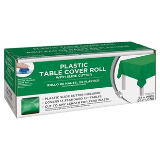 Boxed Plastic Tablecover Roll Festive Green 54 inch x 126 feet 1ct