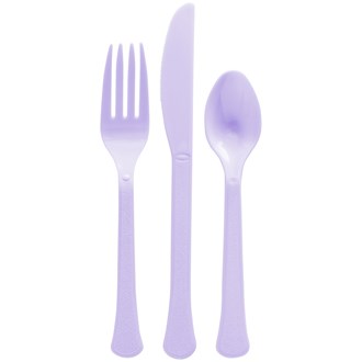 Assorted Heavy Weight Cutlery Lavender 80ct 