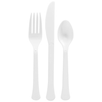 Assorted Heavy Weight Cutlery White 80ct 