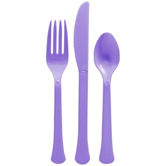 Assorted Heavy Weight Cutlery New Purple 80ct 