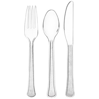 Assorted Heavy Weight Cutlery Clear 80ct 
