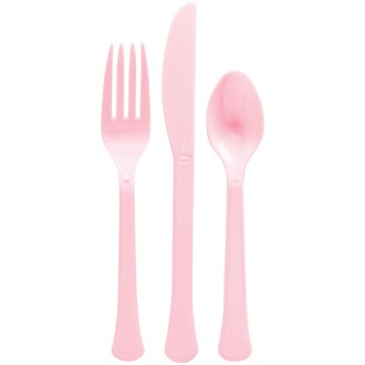 Assorted Heavy Weight Cutlery New Pink 200ct