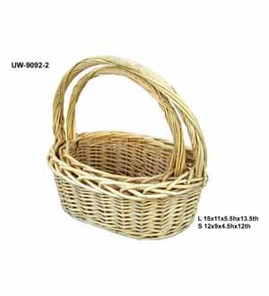Basket 2pc Oval White