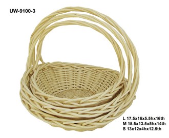Basket 3pc Round Flat 12in-14in-16in