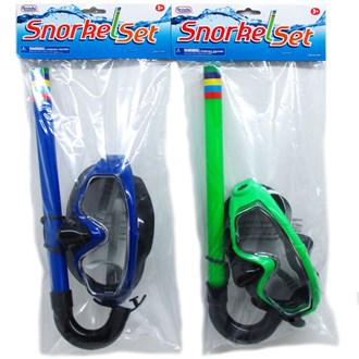 13.5in Snorkel & Mask Set In Poly Bag W/Header 4Assrt Clrs