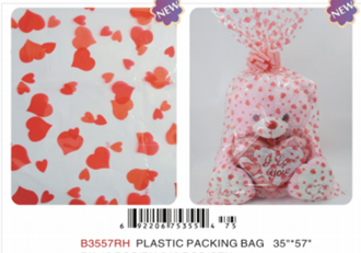 Cello Bag Red Heart 35x57 12ct
