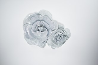 12in and 16in Decorative Metallic Wall Flowers-2pc/Set - Silver