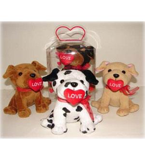 Dog W-Red Heart 6in (Box)